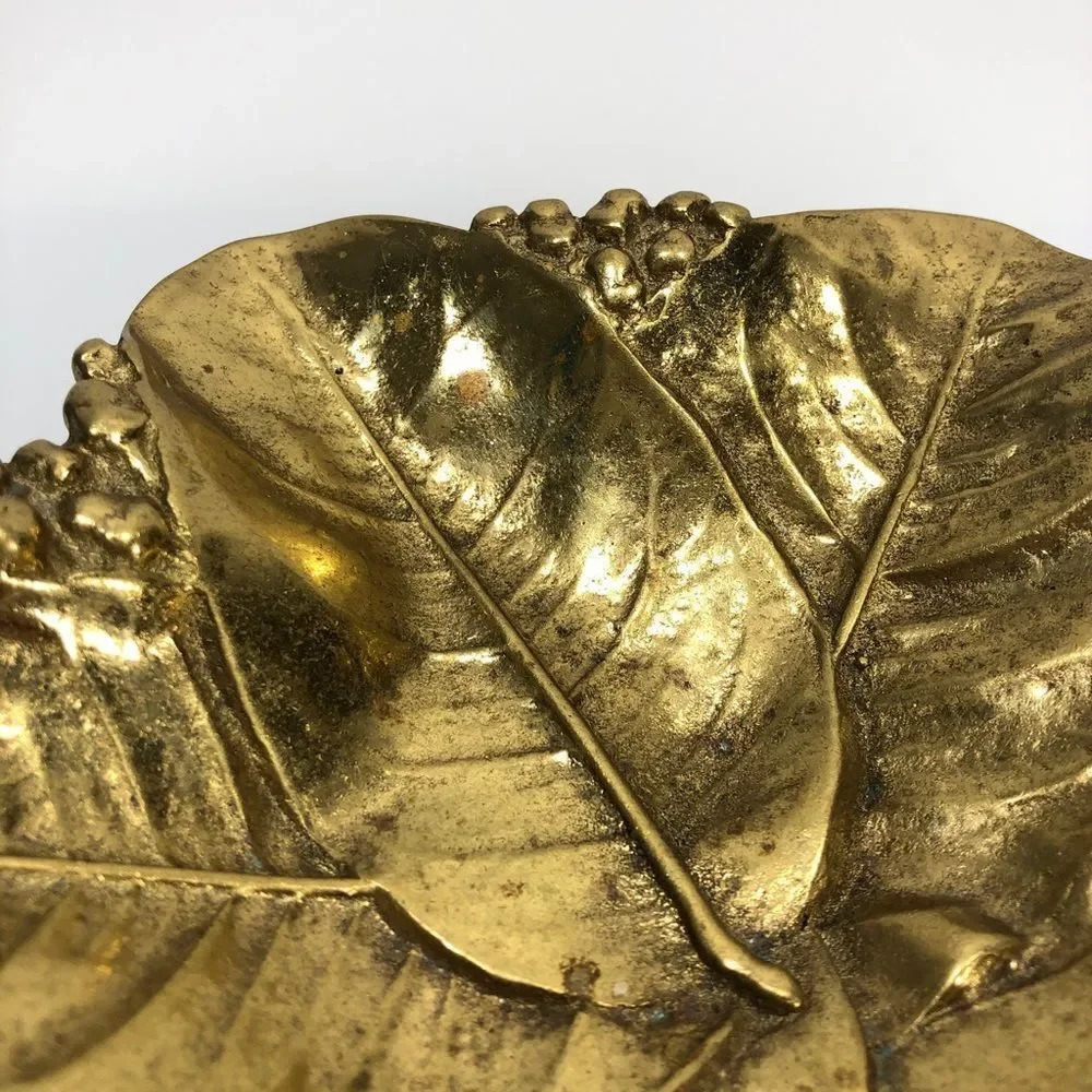 Lemon Leaves Brass Tray Virginia Metalcrafters - Picture 4 of 10